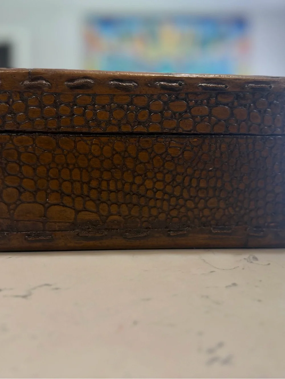 Authentic 1930's-40's Crocodile /ALLIGATOR Skin Travel Case Briefcase Antique